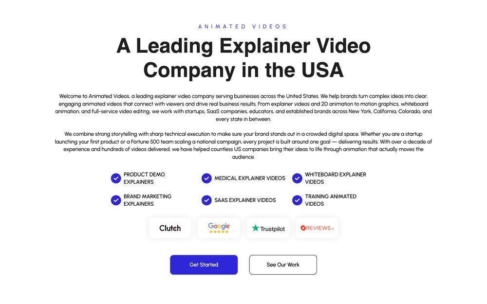 Explainer Video Company website preview
