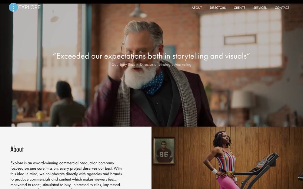 Explore Media website preview