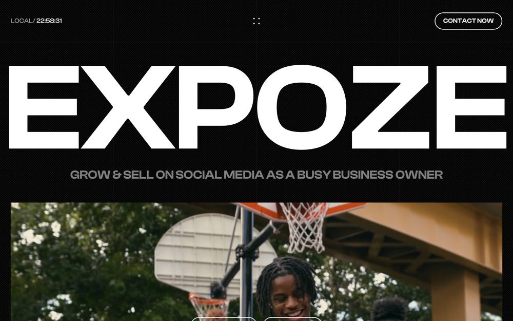 Expoze Official website preview