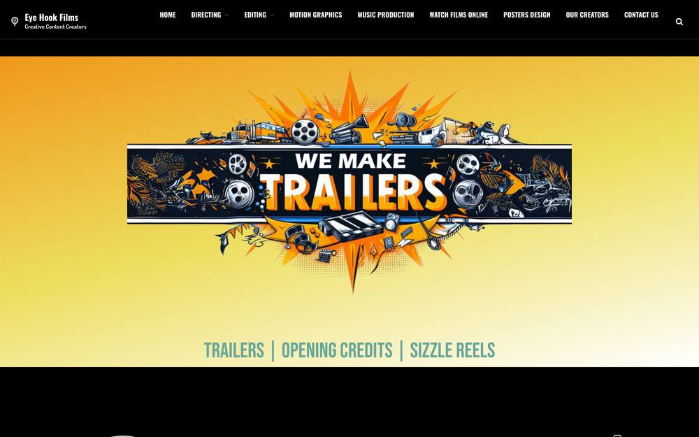 Eye HooK Content Creators website preview