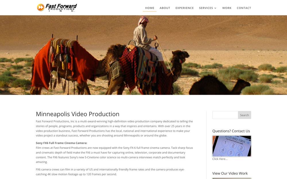 Fast Forward Productions,Inc. website preview