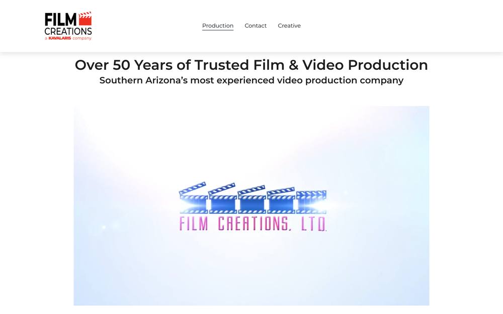 Film Creations, Ltd. website preview