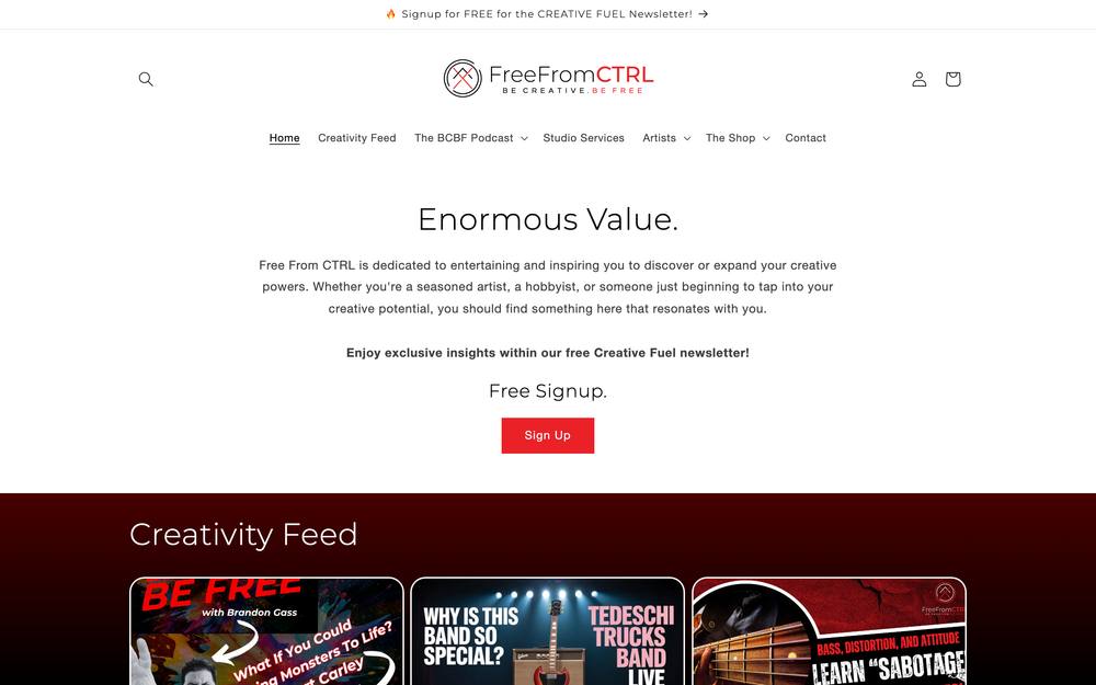 Free From CTRL website preview