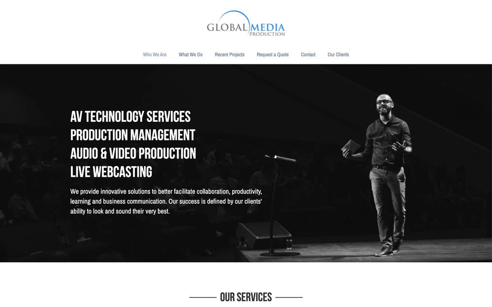 Global Media Production website preview