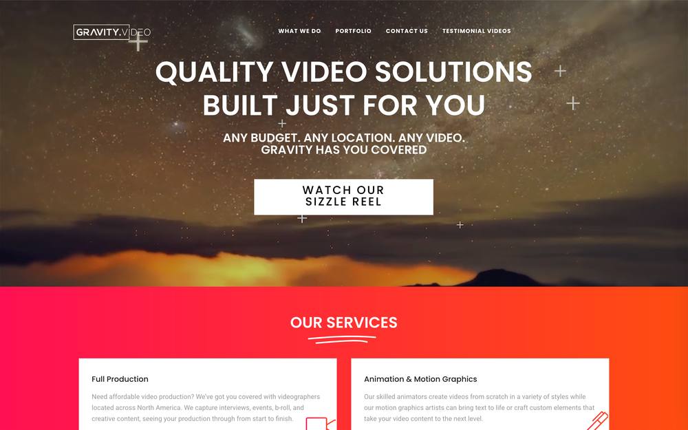 Gravity.Video website preview