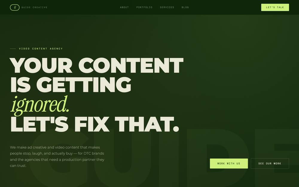 Guide Creative website preview