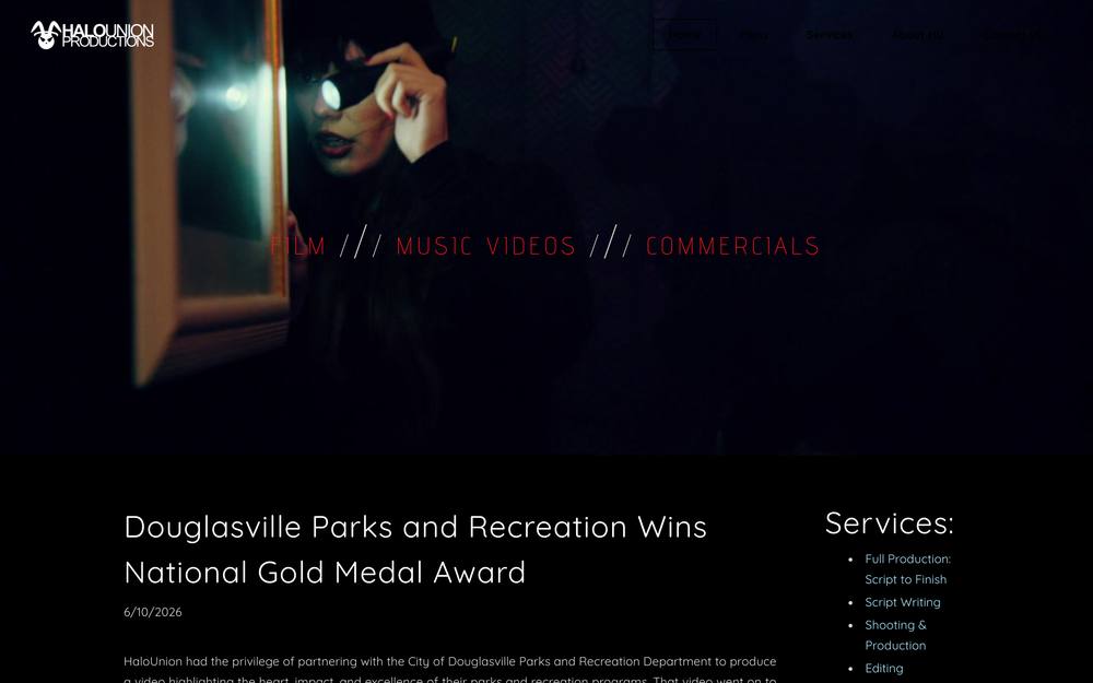 HaloUnion Productions website preview