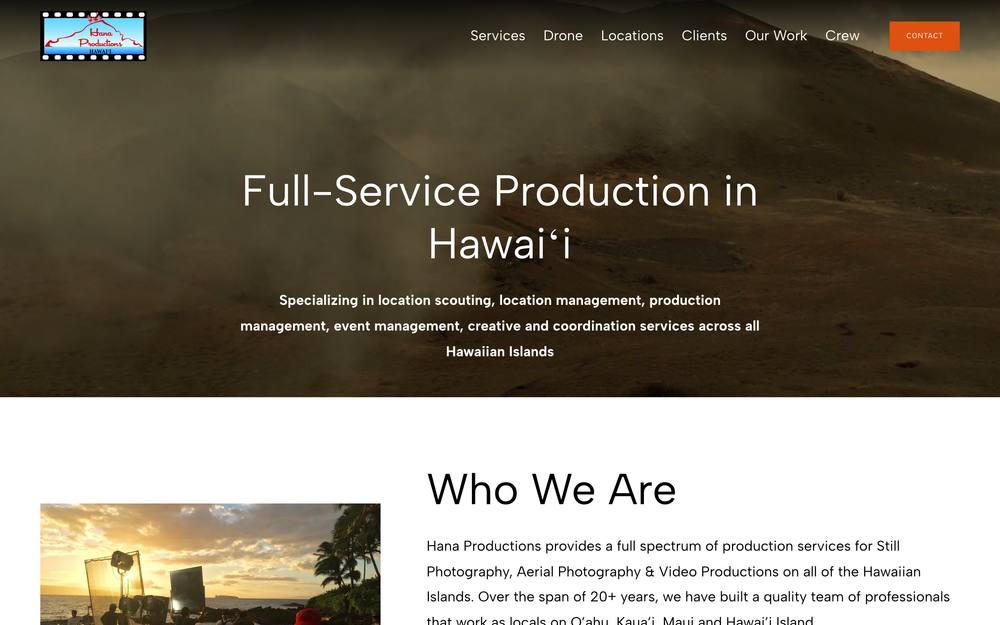 Hana Productions LLC website preview