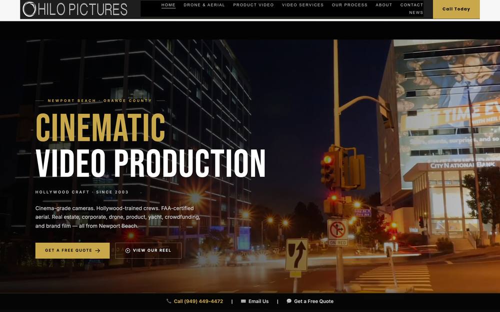 Hilo Motion Pictures website preview