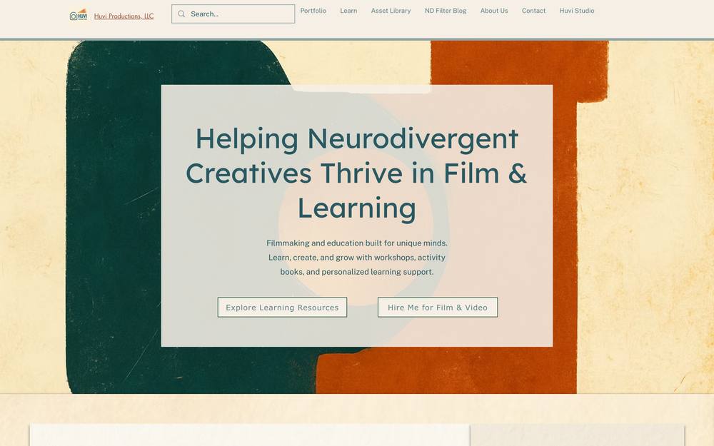 Huvi Learn | Huvi Productions website preview