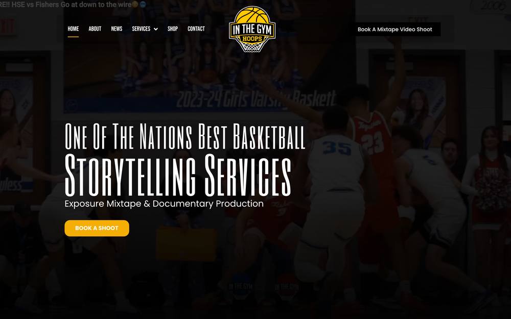 In The Gym Hoops website preview