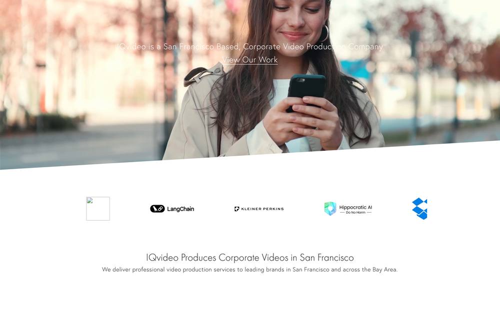 IQvideo - San Francisco Video Production website preview