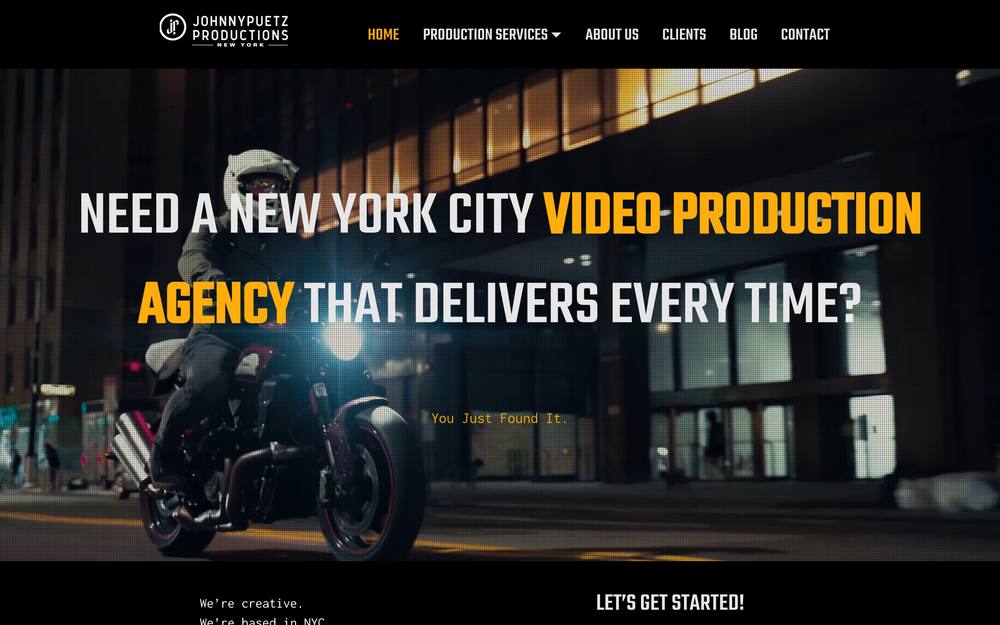 johnnypuetz Productions website preview