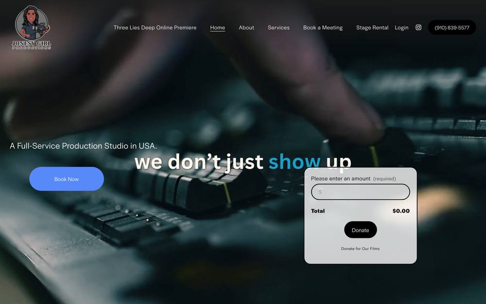 Jonesy Girl Productions website preview