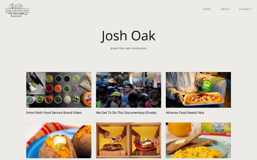 Joshua Michael Films website preview