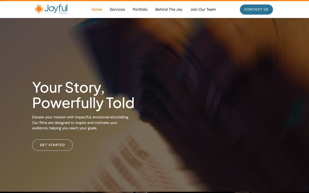 Joyful Films website preview