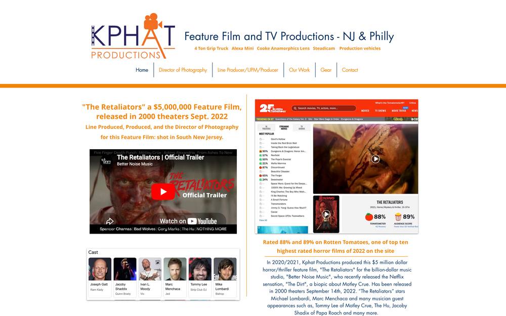Kphat Productions website preview