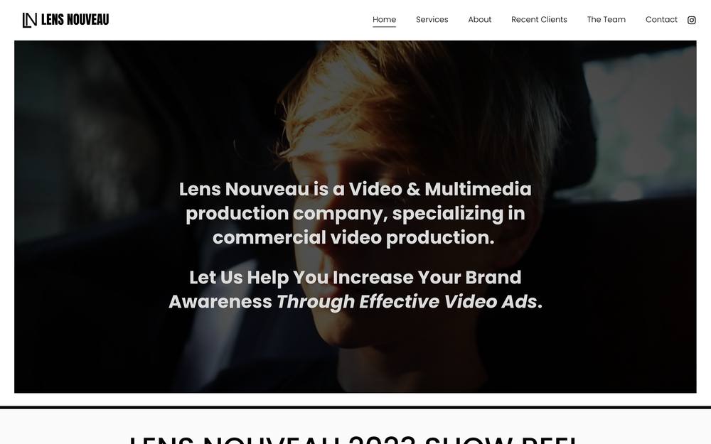 Lens Nouveau website preview