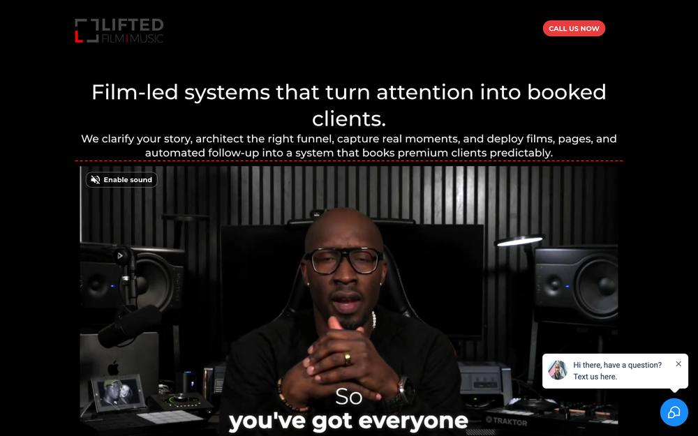 Lifted Film | Music website preview