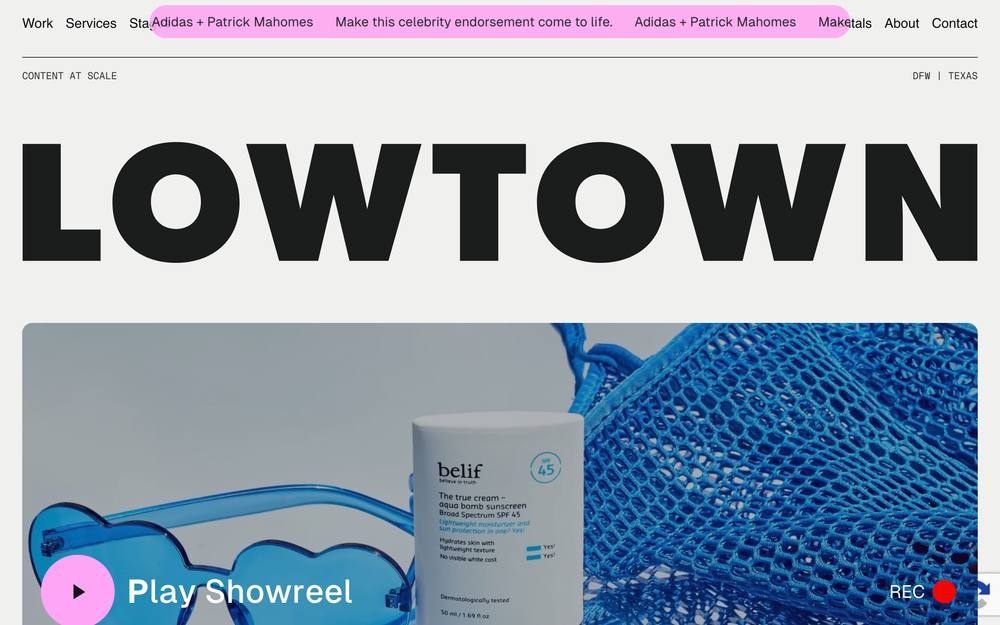 Lowtown Studios website preview