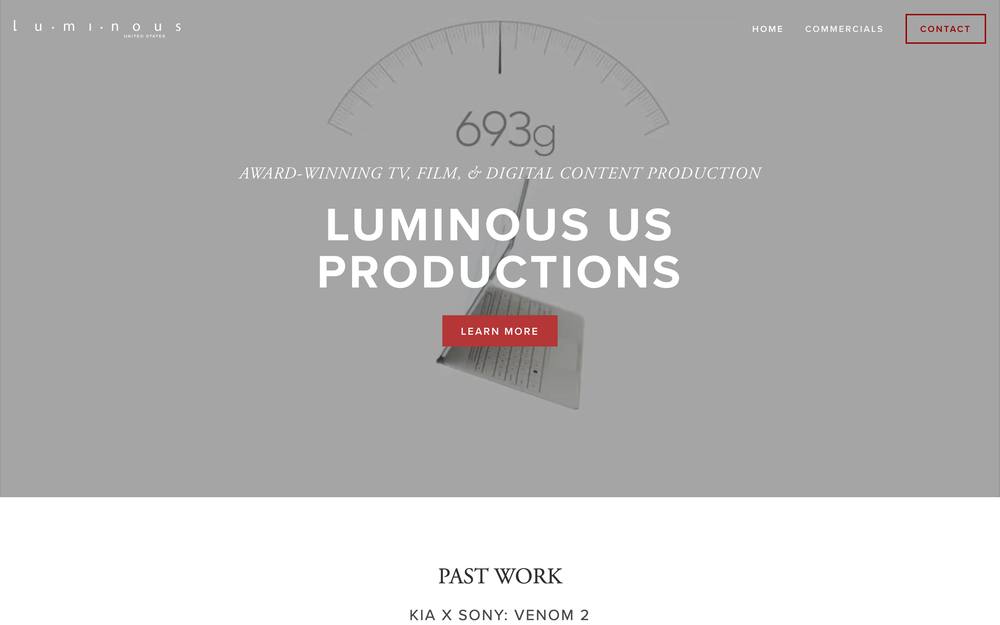 Luminous US Productions website preview