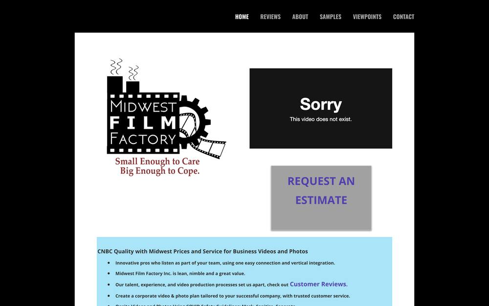 Midwest Film Factory Inc. website preview