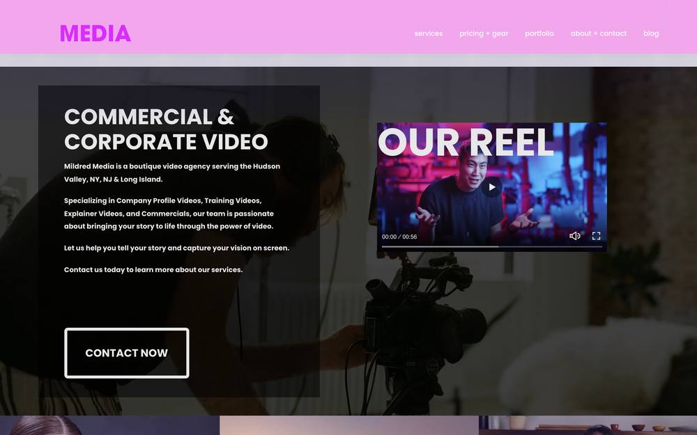 Mildred Media website preview