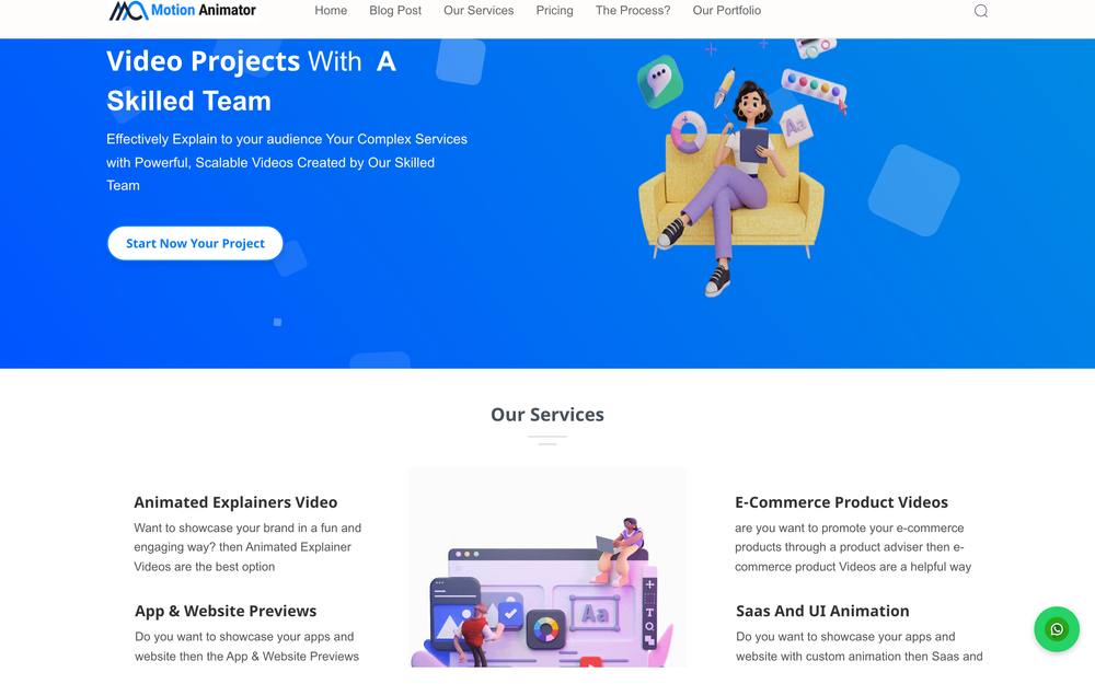 Motion Animator website preview