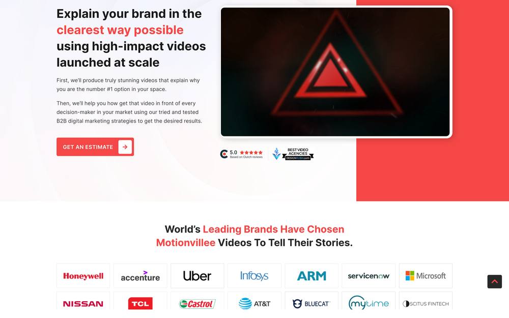 Motionvillee - B2B Video Production at Scale website preview