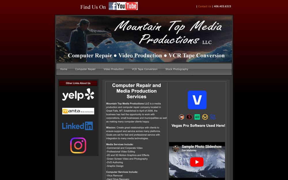 Mountain Top Media Productions LLC website preview