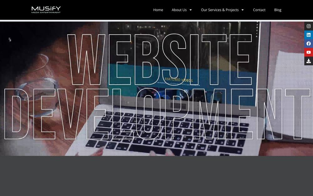 Musify Media Entertainment website preview