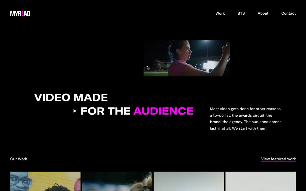 Myriad website preview