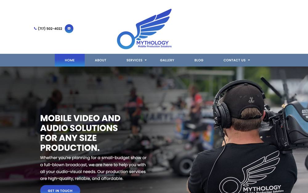 Mythology Mobile Production Solutions website preview