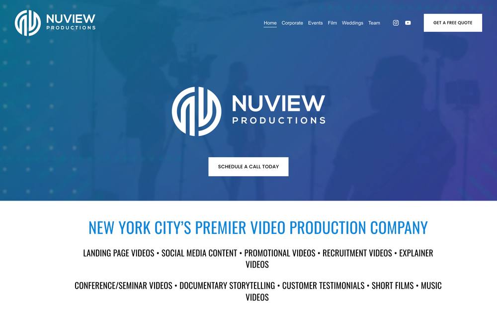 NuView Productions LLC website preview