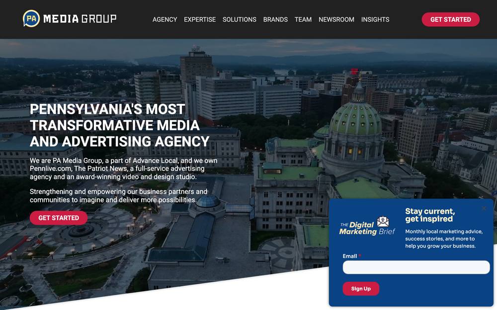 PA Media Group website preview