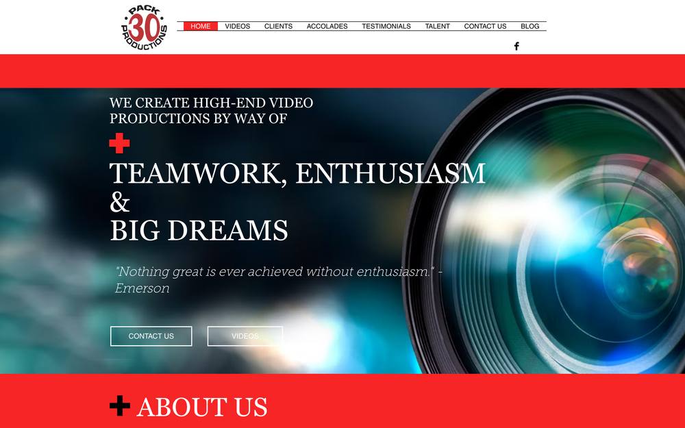 PACK30 PRODUCTIONS, LLC. website preview