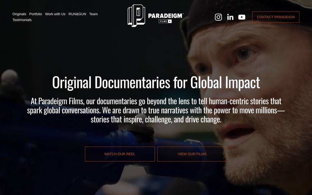 Paradeigm™ Films website preview