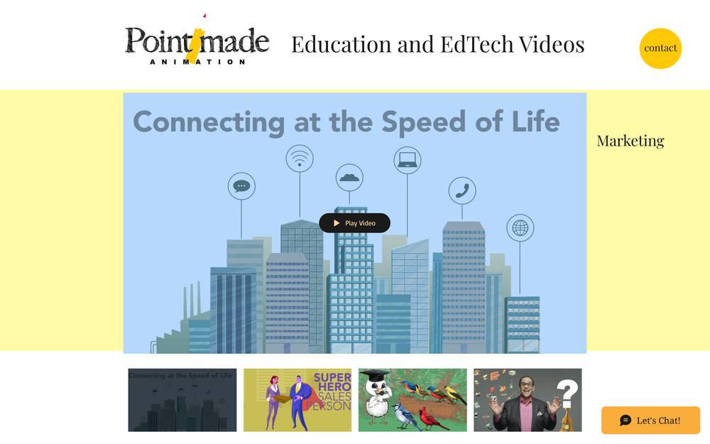 Point Made Animation, Inc. website preview