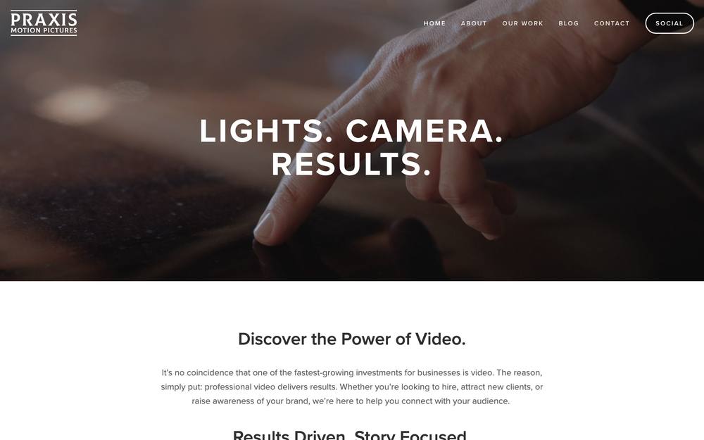 Praxis Motion Pictures website preview