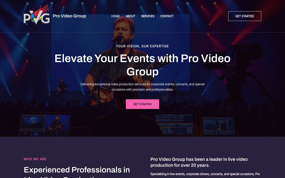 Pro Video Group website preview