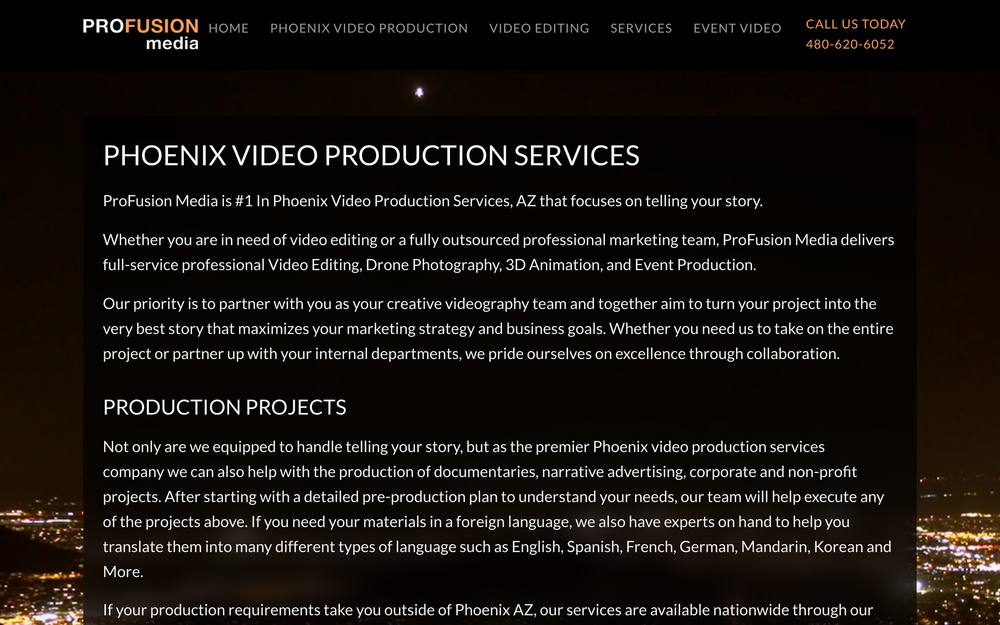 Profusion Media LLC website preview