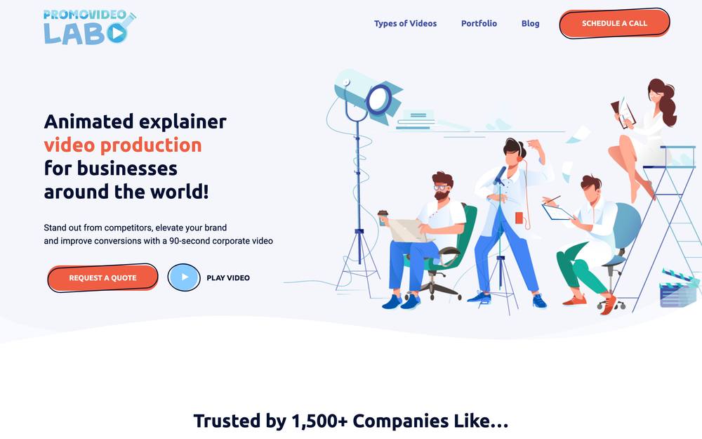Promo Video Lab - Explainer Video Company website preview