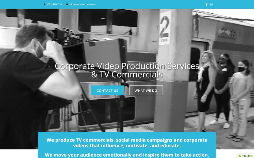 QUE Productions website preview