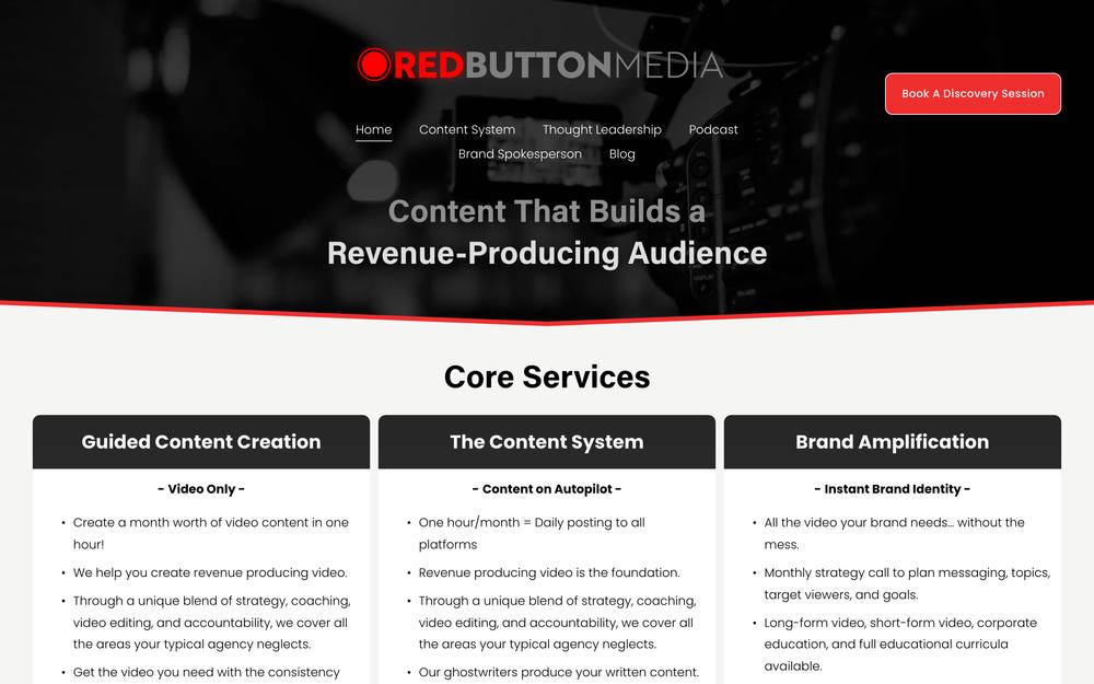 Red Button Media website preview