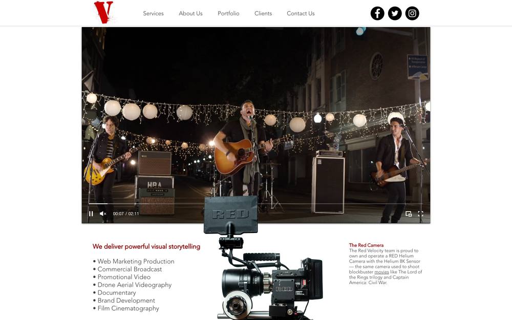 Red Velocity Inc. website preview