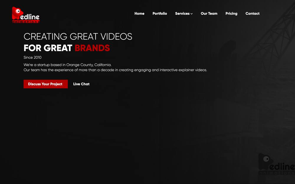 Redline Animations website preview