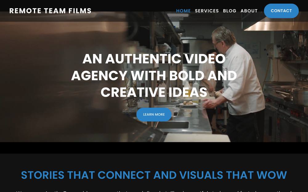 Remote Team Films website preview