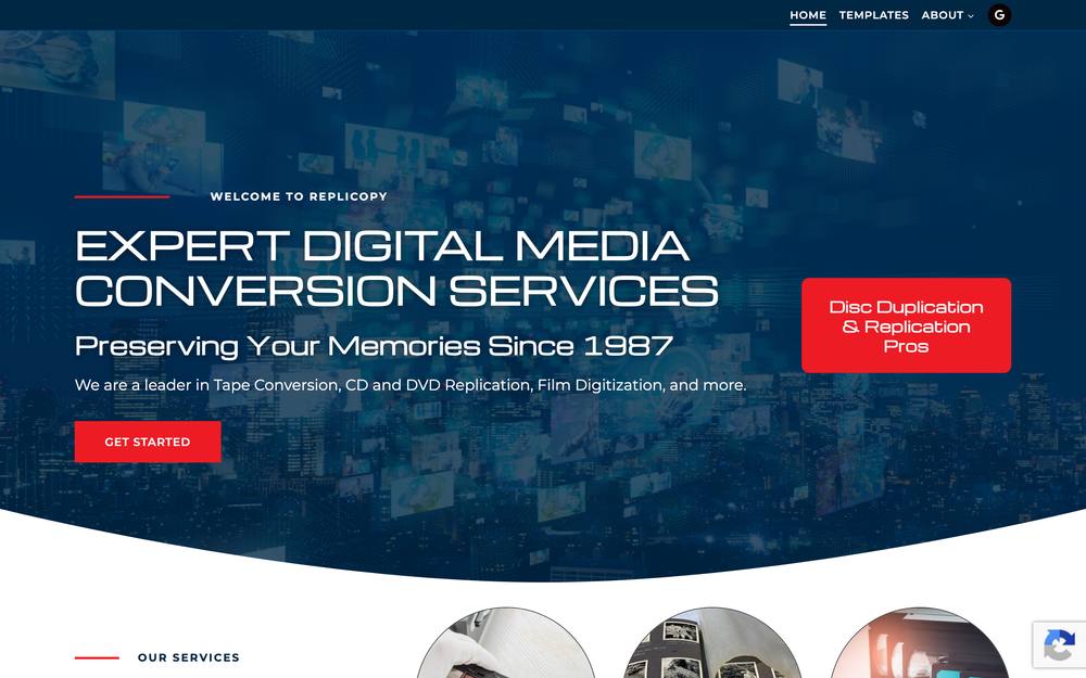 Replicopy Digital Media Center website preview