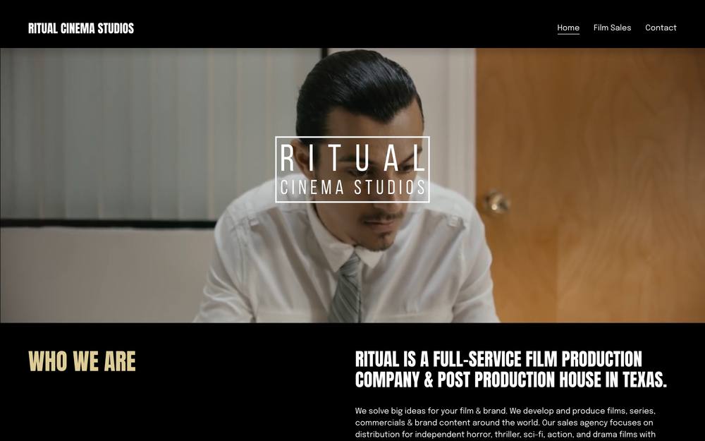 Ritual Cinema Studios website preview
