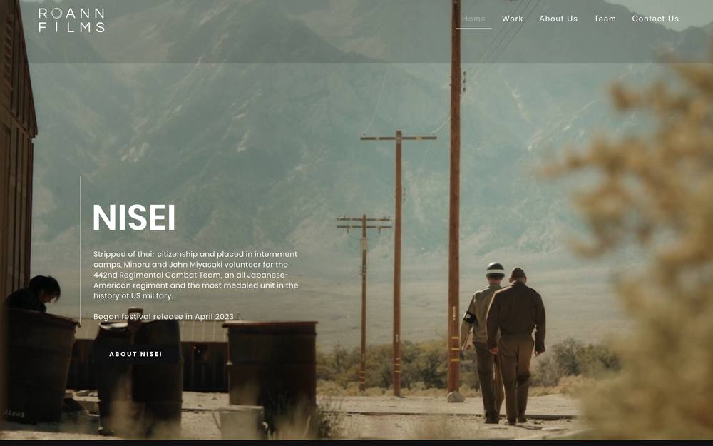 Roann Films website preview